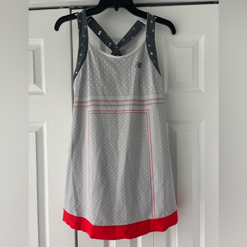 New Balance Gray & Red Polka Dot Tennis Dress
